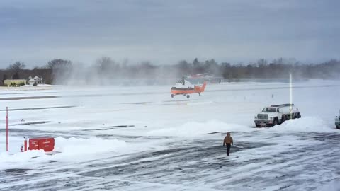 Helicopter in the snow