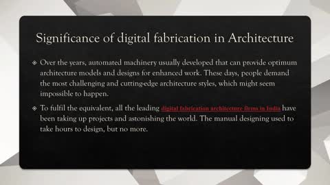 Reasons behind parametric designs changing the definition of general architecture