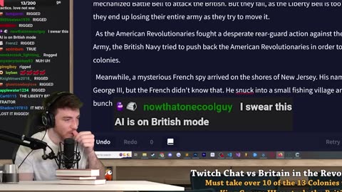 I forced Twitch Chat to fight in the American Revolution