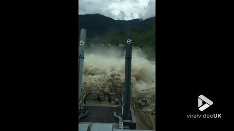 Flood gates open of Pandoh Dam