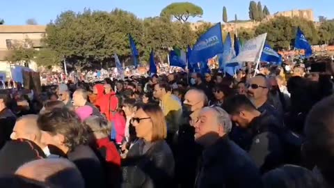 Rome, Italy: Protests Erupt as Mandatory health passes for all workers takes effect