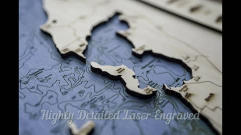 Wood Engraved Lake Maps Make Great Gift!