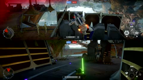Battlefront II | Yoda vs. Jet Trooper on Kashyyyk | Beachfront Battle