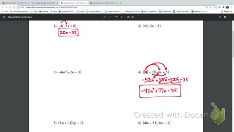 IM2 Alg 1 Tradtional 10.2 Corrective Multiplying Polynomials