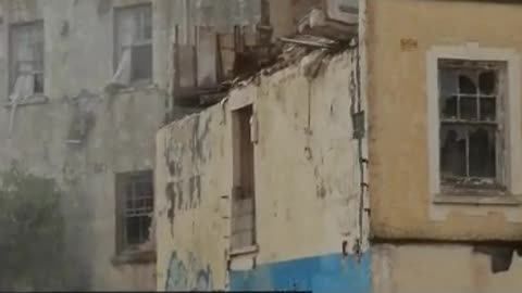 Demolition of an old hotel in newquay cornwall