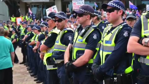 AUSTRALIAN POLICE FORCES 40.000 CHILDREN INTO A STADIUM TO BE VAXXED WITH A BIO-WEAPON COVID JAB