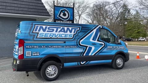 Designer Wraps Designed and Installed a Full Van Wrap for Instant Services HVAC