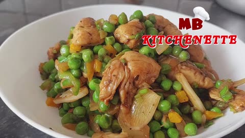 Easy Stir Fry Green Peas with Chicken!! THIS IS ONE OF THE BEST GREEN PEAS RECIPES I'VE EVER EATEN!