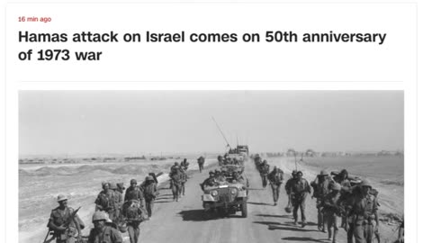 Hamas launches 5,000 missles and invade into Israel on anniversary of 1973 Yom Kippur 50 years ago!