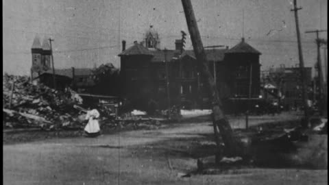 Ruins Of The Galveston Power House (1900 Original Black & White Film)