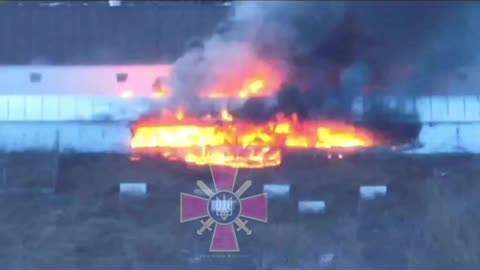 Ukrainian SBU Footage of a Drone Strike on an Ammo Warehouse in Belgorad