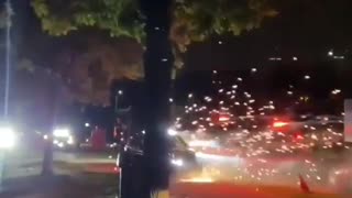 A Minneapolis Police patrol vehicle was bombarded with fireworks...