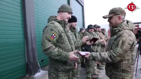 Moment of mass escape of the invading Russian soldiers whose tank exploded on a mine