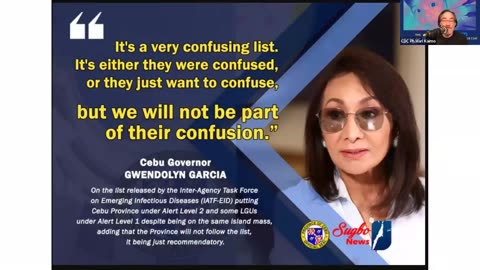 Statement of Cebu Gov. Gwendolyn Garcia