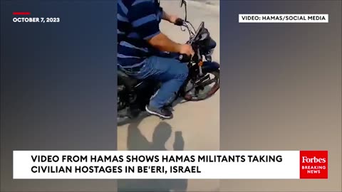 CAUTIONDISTURBING VIDEO- Video Shows Hamas Militants Taking Civilian Hostages In Be'eri, Israel