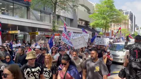 NZ parliament anti-mandate protest 9 nov 2021