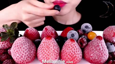 ASMR FROZEN FRUITS, BLUE BERRY, GOLDEN BERRY, RASPBERRY, STRAWBERRY