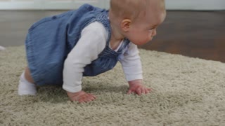 Cute baby crawling on the floor