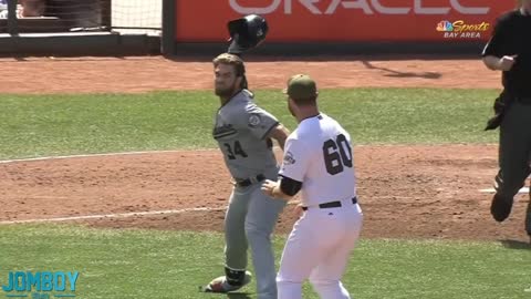 Bryce Harper and Hunter Strickland throw punches at each other, a breakdown