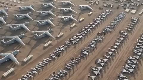 A collection of Aeroplane t the largest airplane boneyard in the world.