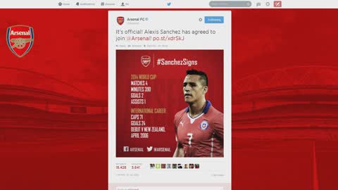 ARSENAL OFFICIALLY ANNOUNCE NEW SIGNING ALEXIS SANCHEZ!