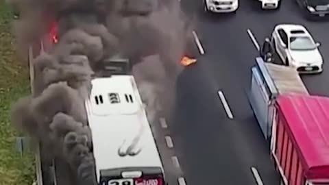 Vehicles were seen driving through burning fuel which engulfed a highway in #Argentina