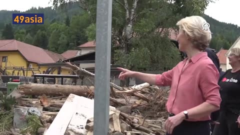 EU Commission President Ursula von der Leyen visits flood-affected Slovenia