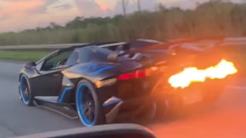 Lamborghini flame trail