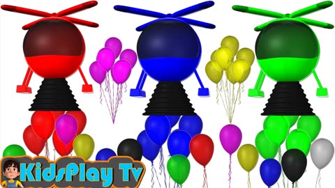 Learn Colors with Water Balloons - 3D UFO - for Kid Children and Toddlers - Kids Play Tv