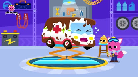 Where are you hurting_ _ Police Car Wheel is Broken! _ Pinkfong Car Hospital _ Pinkfong Car Story