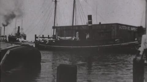 Panorama Of Wreckage On Water Front, Galveston (1900 Original Black & White Film)