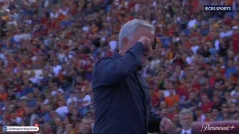 Jose Mourinho provoking Monza bench after Roma scored a late winner