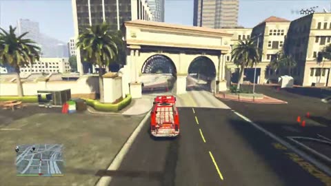 GTA V - Michael Steals A Firetruck & Terrorizes Los Santos Acts Like Trevor For Grand Theft Auto 5