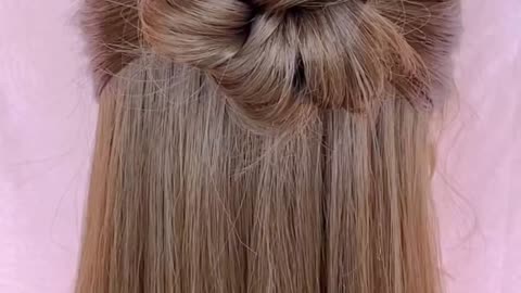 Beautiful Floral Bun on Half Open Hair | Bun Hairstyle