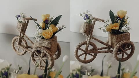 DIY Jute Thread Cycle Craft for Stylish Home Decor"