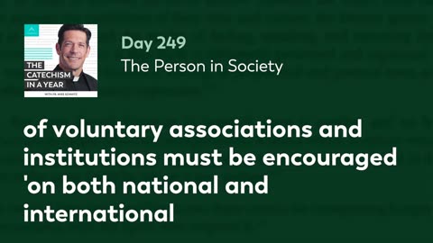 Day 249: The Person in Society — The Catechism in a Year (with Fr. Mike Schmitz)