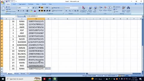 How to Convert Numbers into CNIC Format in Excel -URDU HINDI