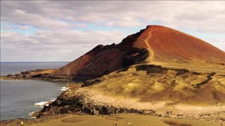 aerial view of rock formation mountain lanzarote spain