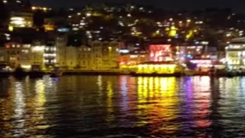 Night view of turkey from sea side.