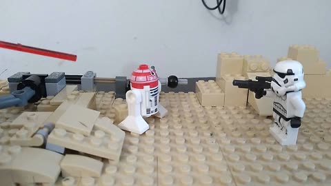 B4 droid battle star wars Lego stop motion