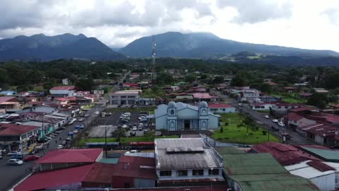 Drone footage over Aguas Zarcas Costa Rica