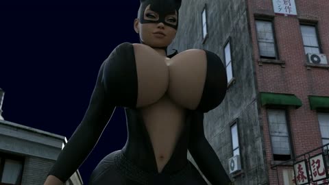 Catwomen - gaintess growth | giantess growth vore | mmd giantess | breast expansion