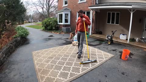 CLEANING A CARPET WITH A POWER WASHER???? YUP!!!