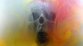 skull shrouded in smoke