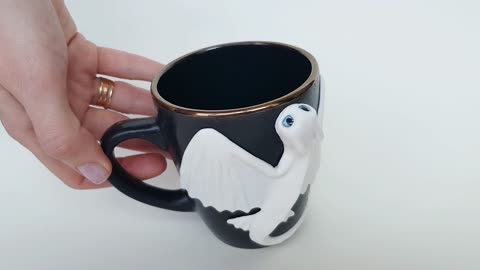 Awesome mug Light Fury polimer clay "How to Train Your Dragon". White dragon on a cup by AnneAlArt