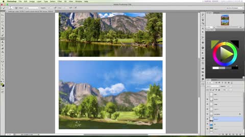 Landschaft malen in Photoshop || TIMELAPSE Digital Art (Studie)