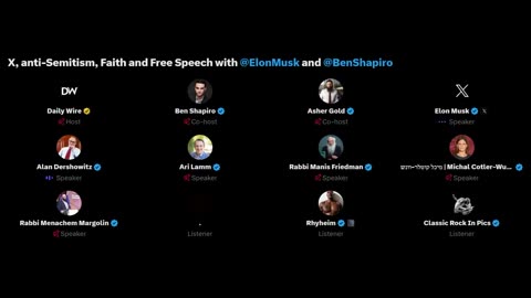 @benshapiro @elonmusk space on Antisemitism and free speech.