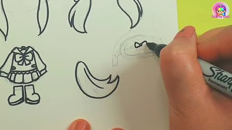 Gacha Club Toca Boca Style Drawing/How to draw/DIY Paper craft