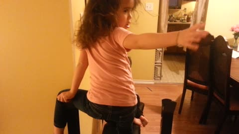 Toddler Gets Stuck On Daddy's Bench Press