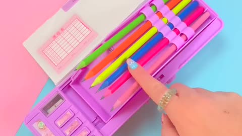 CUTE PENCIL CASE with SECRET CODE to open - UNBOXING - ASMR #shorts #youtubeshorts